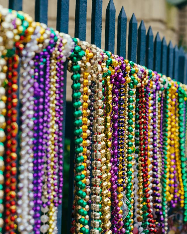 Mardi Gras Bead Fence - Garden District