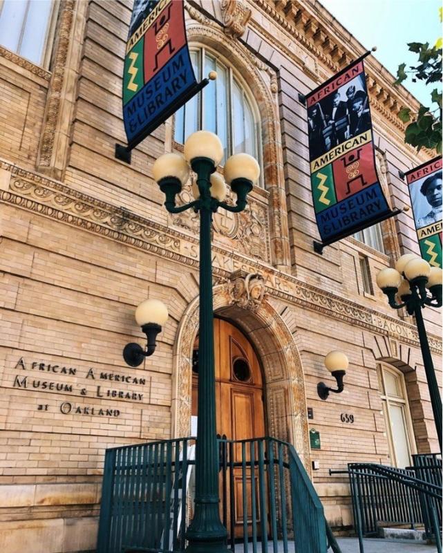 Front of African American Museum and Library in Oakland California