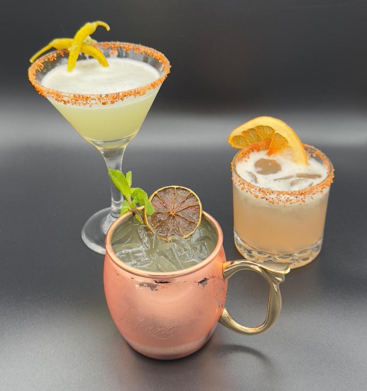 variety of elegant drinks at Meson Sabika