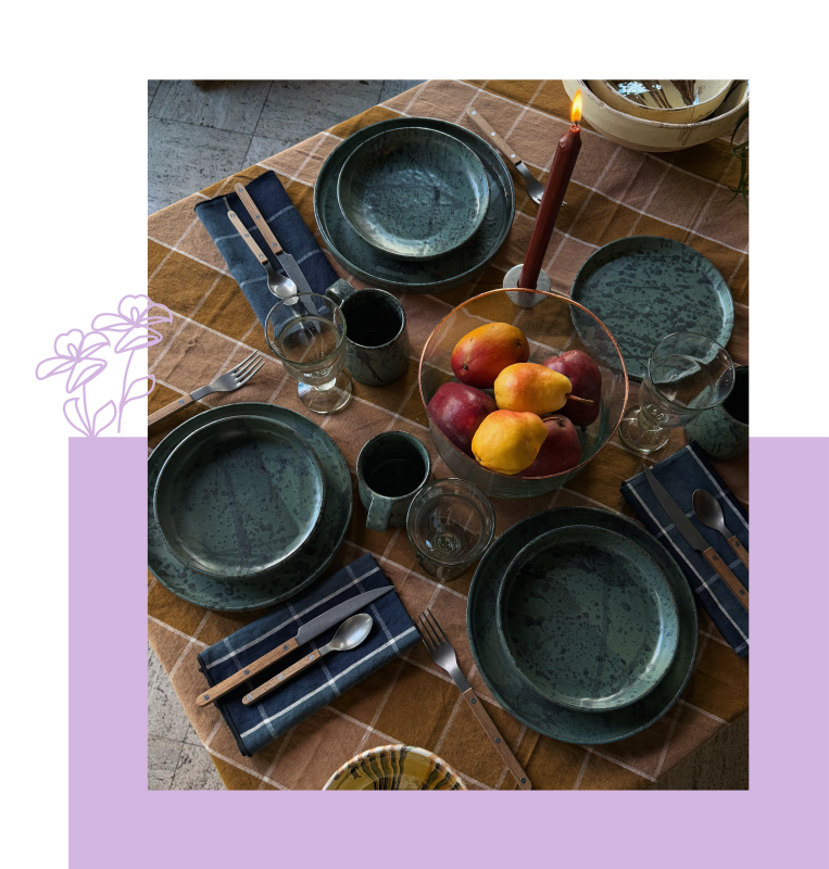 Set of four vintage place settings