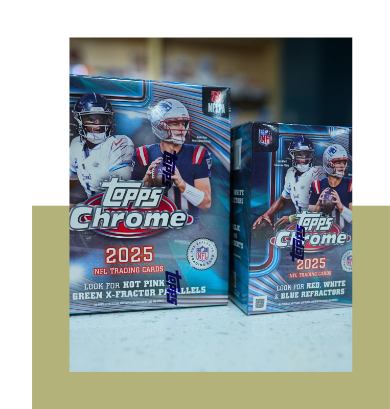 Box of 2025 NFL trading cards