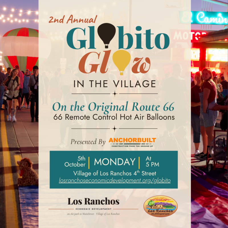 A graphic advertising the 2026 Globito Glow in the Village.