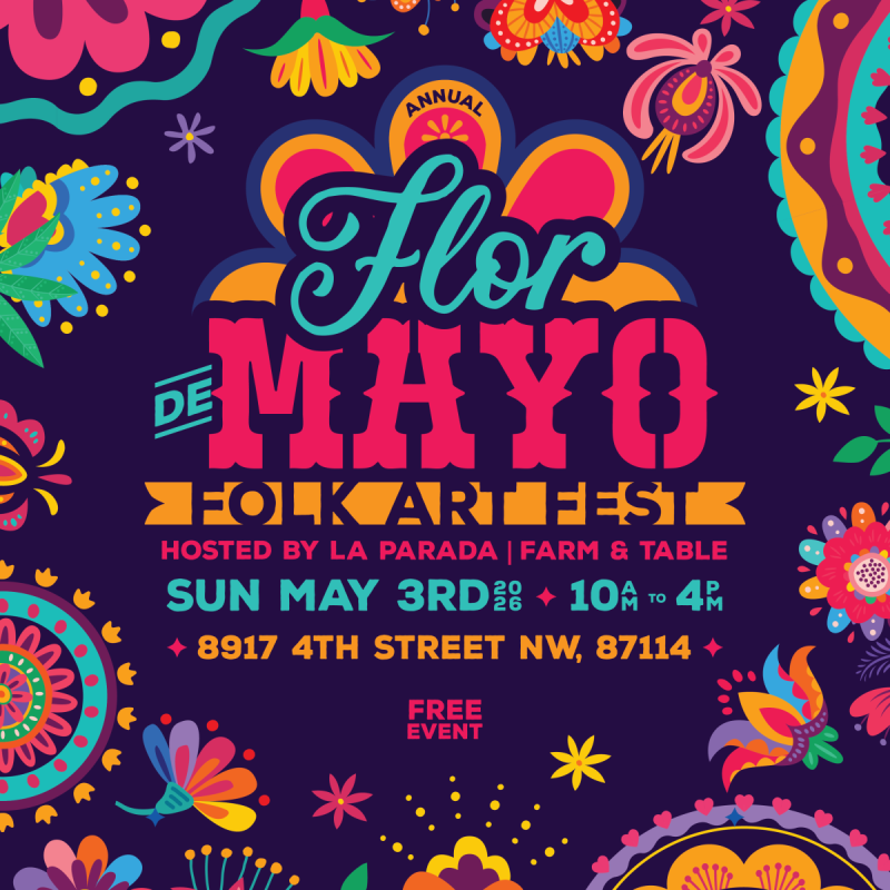 A poster advertising the Flor de Mayo Folk Art Fest.