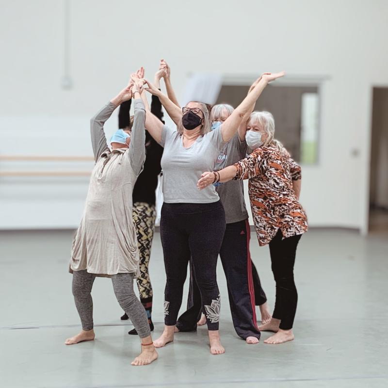 Five older women perform a modern dance at Keshet Dance and Center for the Arts