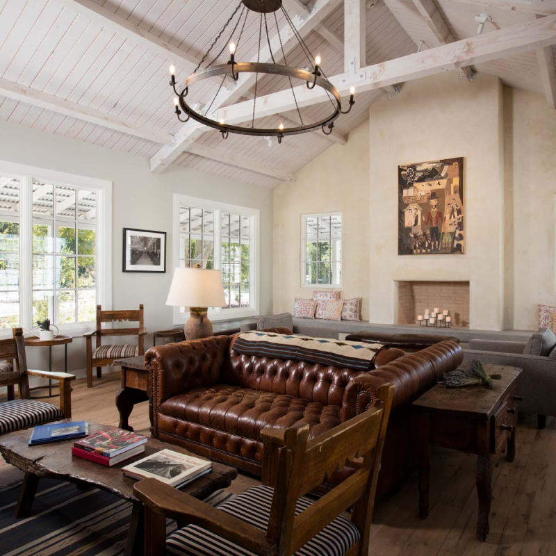 The lobby of Los Poblanos Historic Inn and Organic Farm.