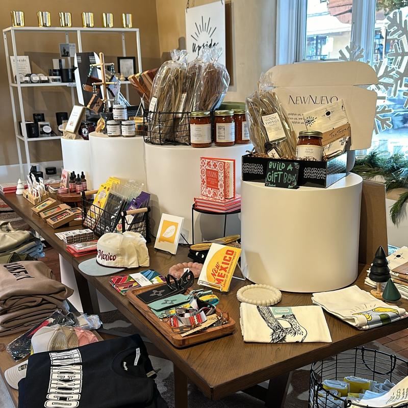 A display covered in New Mexican goods at New Nuevo