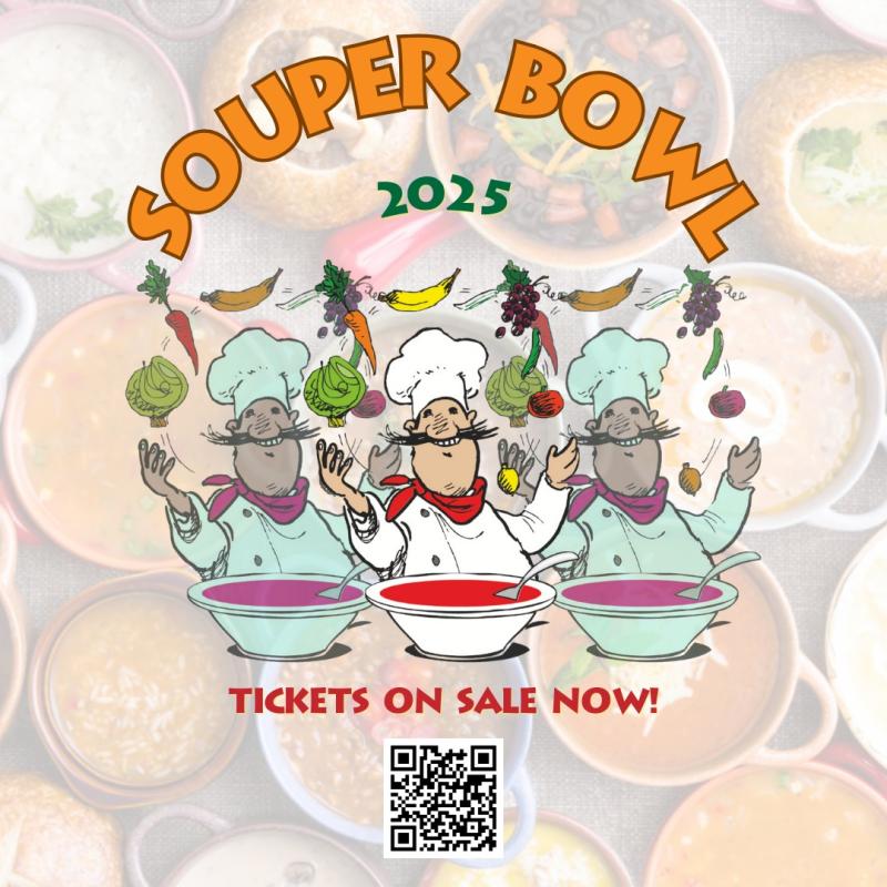 Graphic promoting the 2025 Souper Bowl.