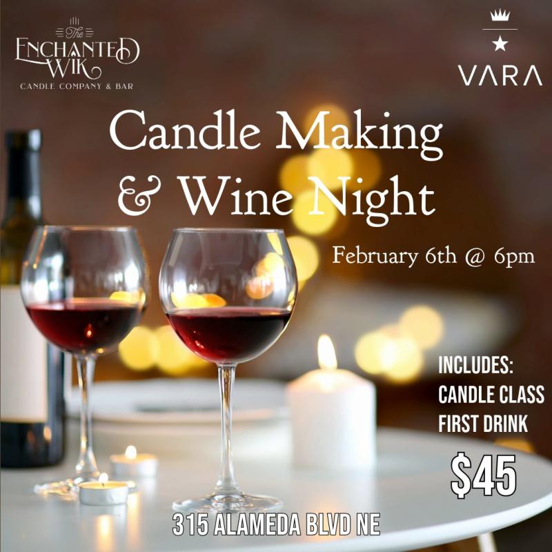 Graphic for Candle Making & Wine Night