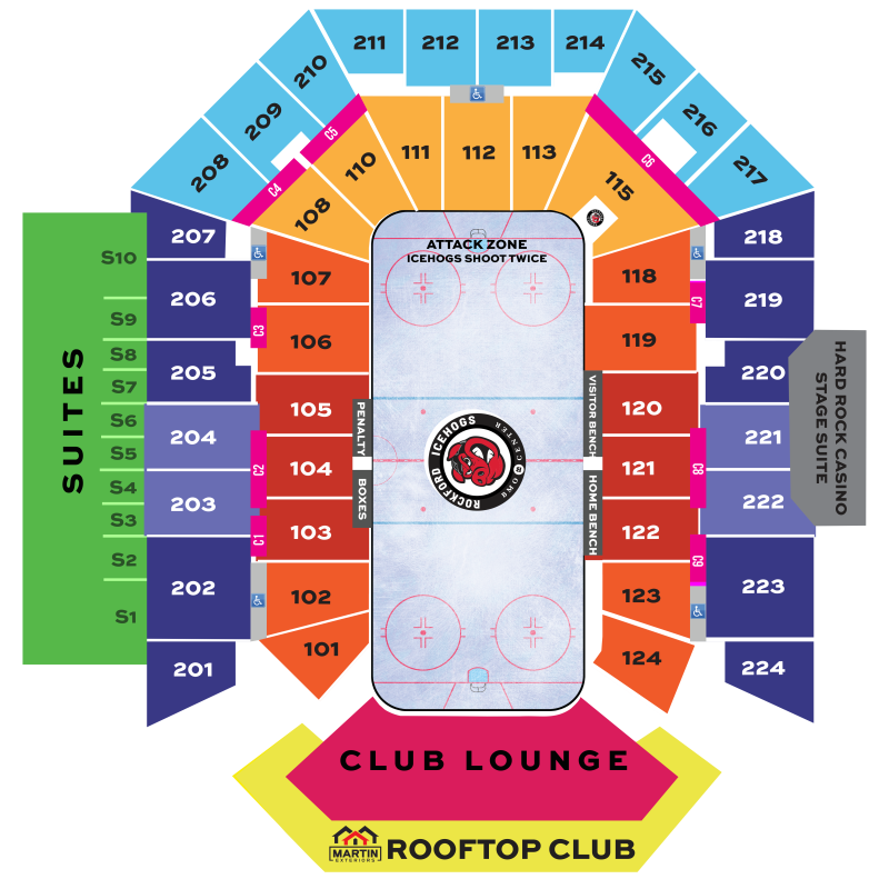 BMO Center IceHogs Seating Map