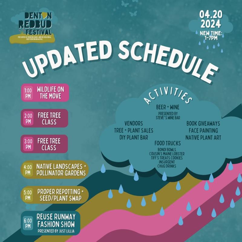 Redbud Fest Rain Schedule