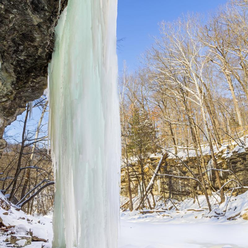 A Frozen Waterfall at McCormick's Creek State Park