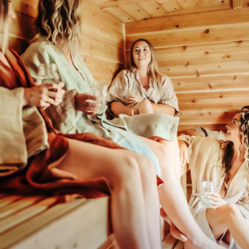 Women enjoying a sauna