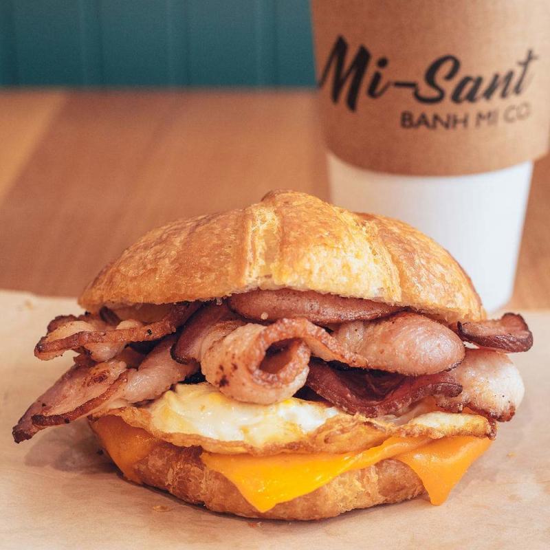 Croissant breakfast sandwich at Mi-Sant Banh Mi