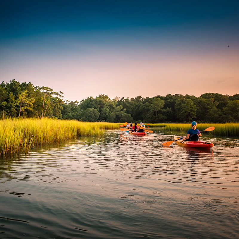 Kayaking in marsh