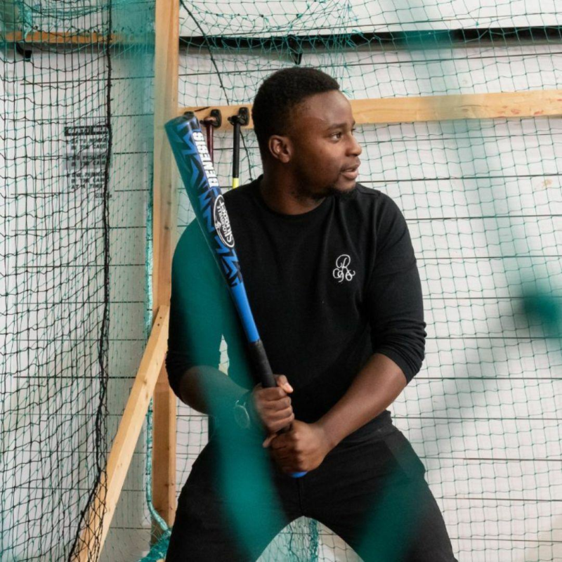 Man playing baseball