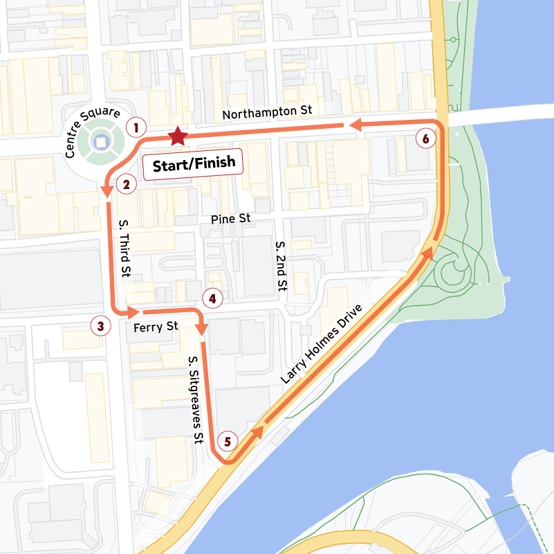 The course map of the 2023 Easton Twilight Criterium