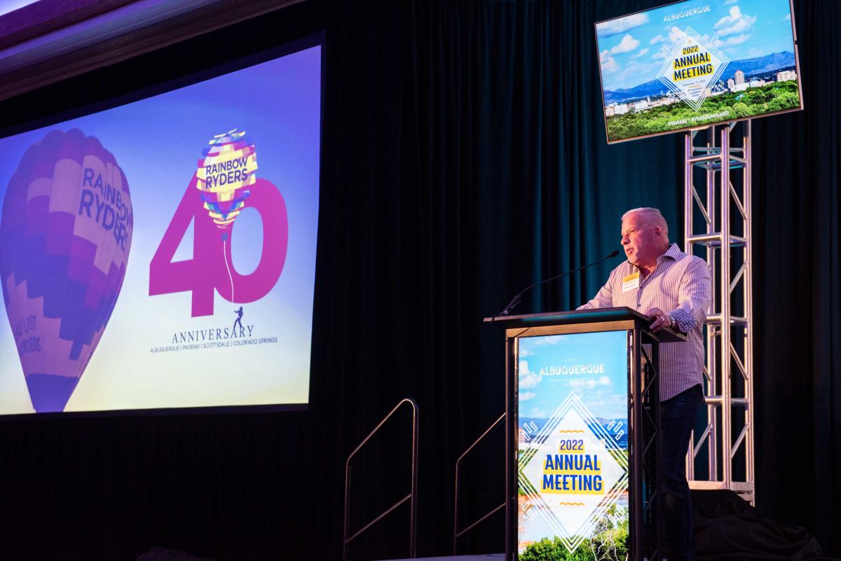 Scott Appelman speaks at the 2022 Visit ABQ Annual Meeting
