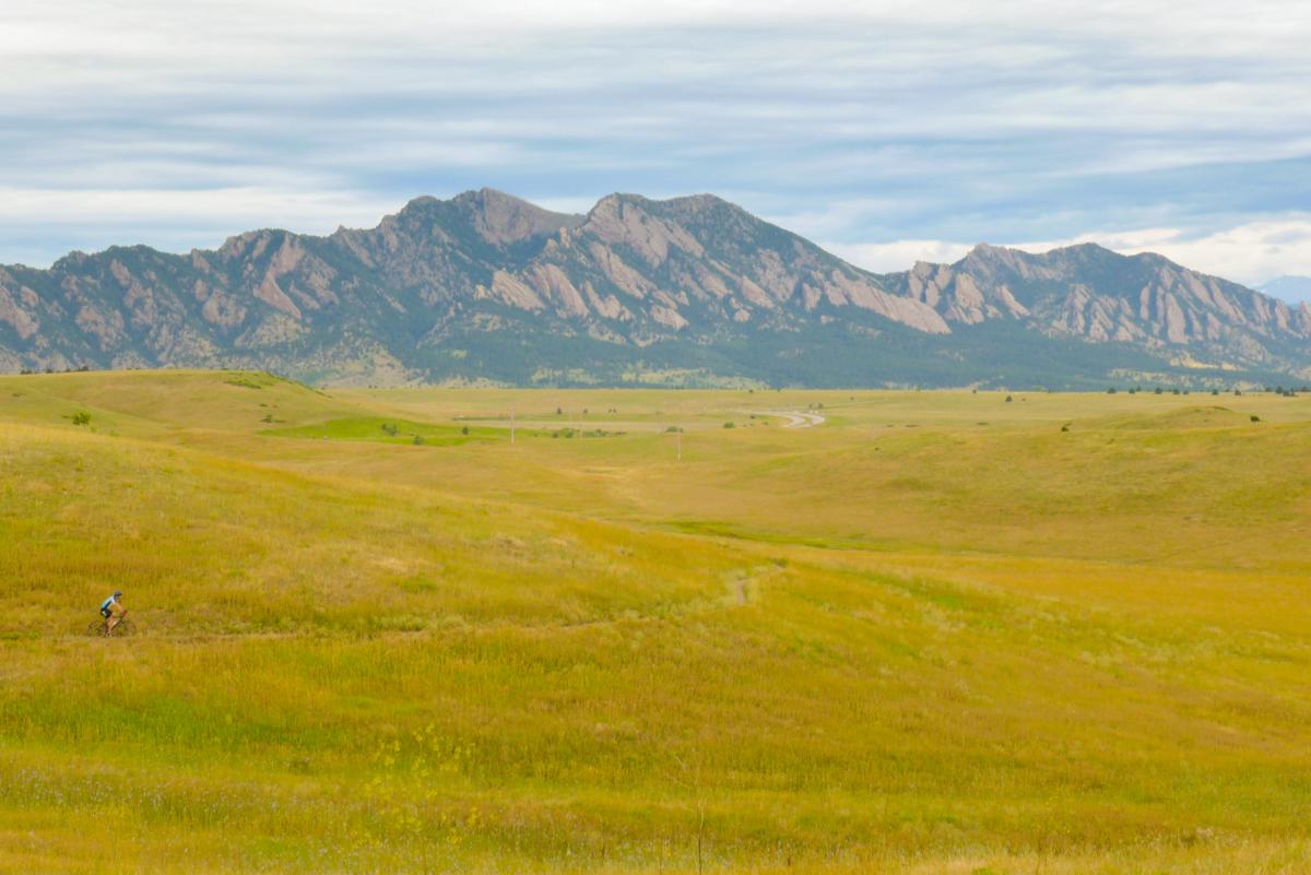 Mountain biker on Marshall Mesa High Plains