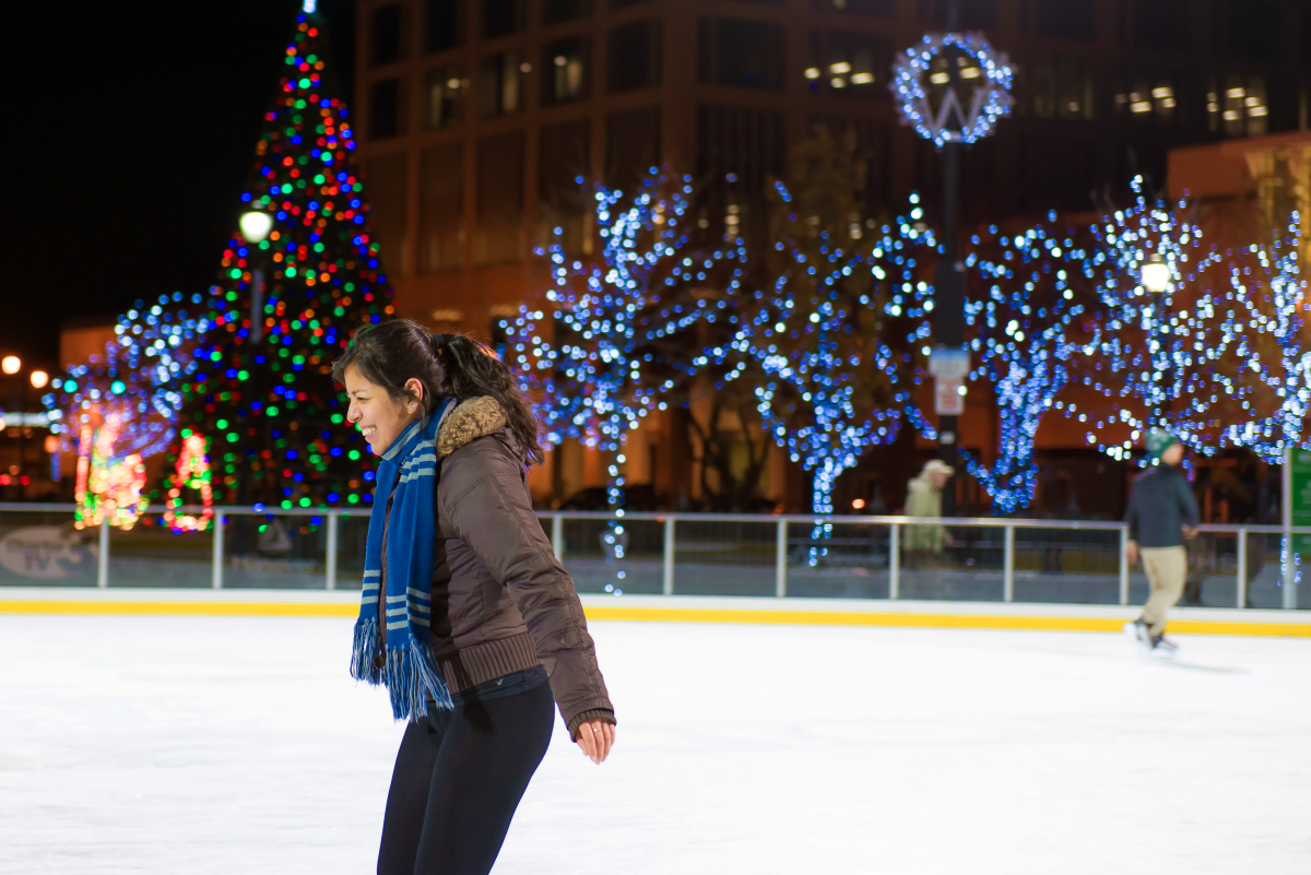 Ice Skating on Worcester Common Oval
