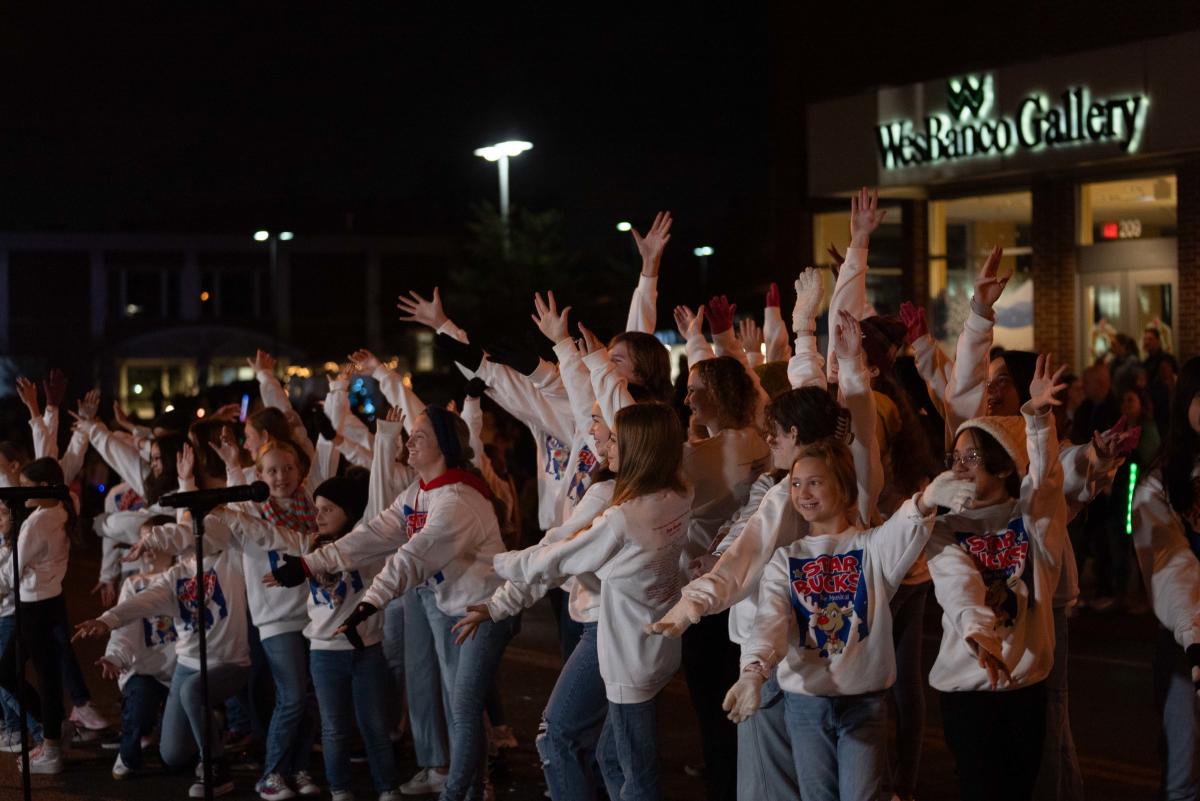 Dancers performing at Light up Etown