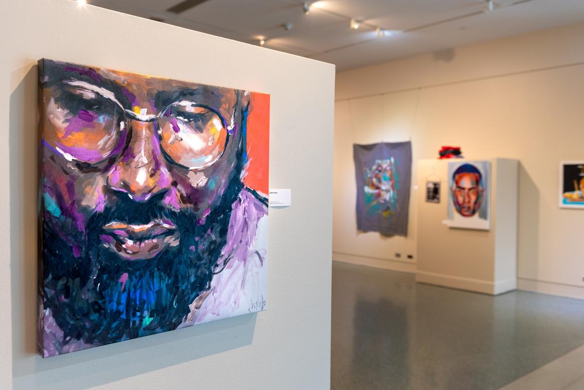 Art on display at the Allen County Public Library Krull Gallery from local artist Theoplis Smith III aka Phresh Laundry