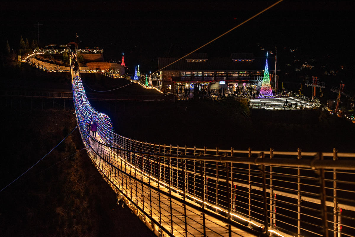 Gatlinburg Skybridge lights