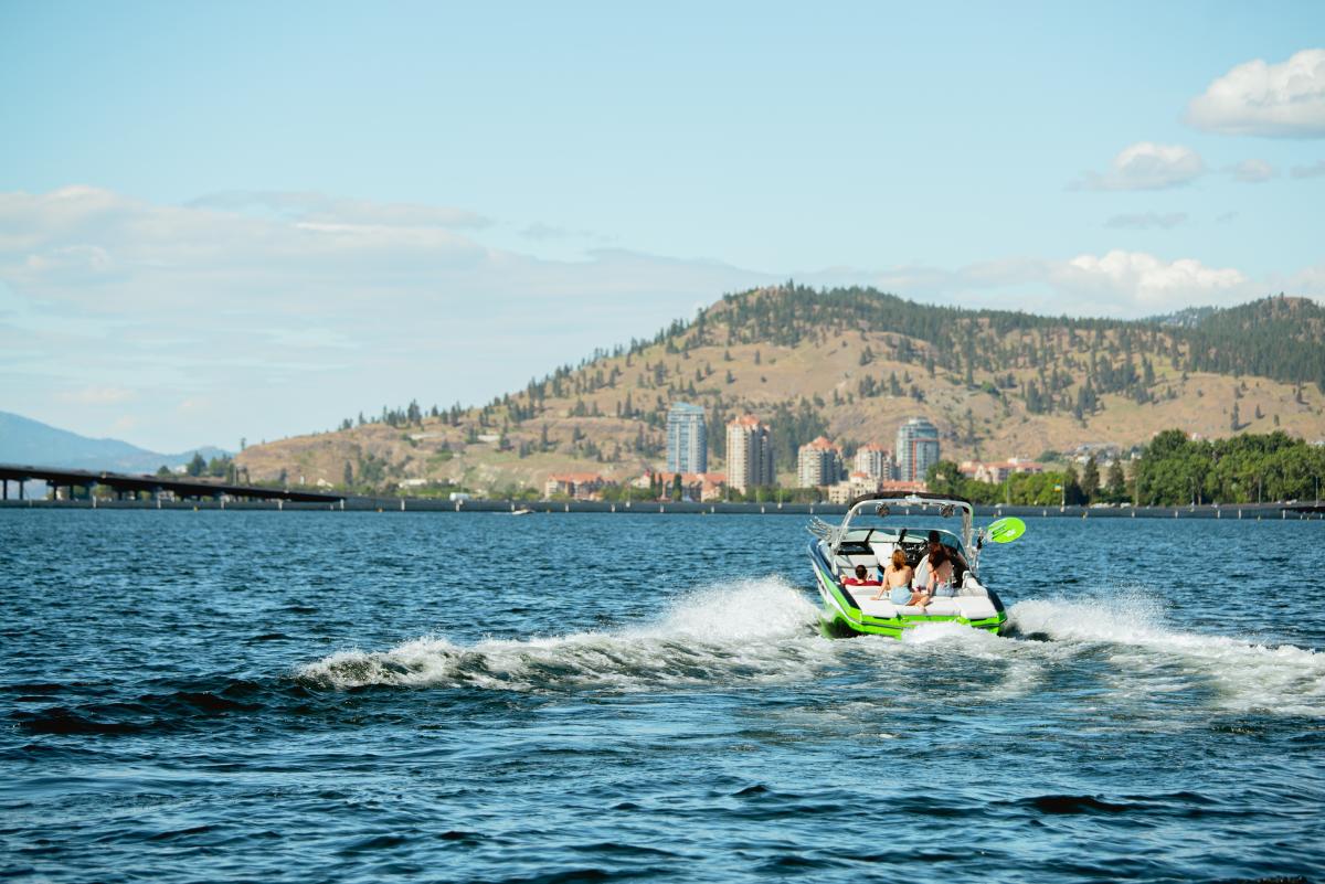 Boating on Okanagan Lake In Kelowna, BC