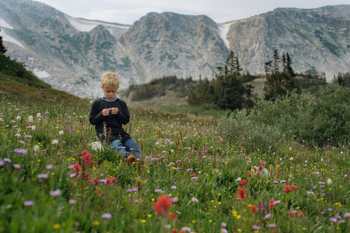 Boy at Lakes Trail, Medicine Bow National Forest