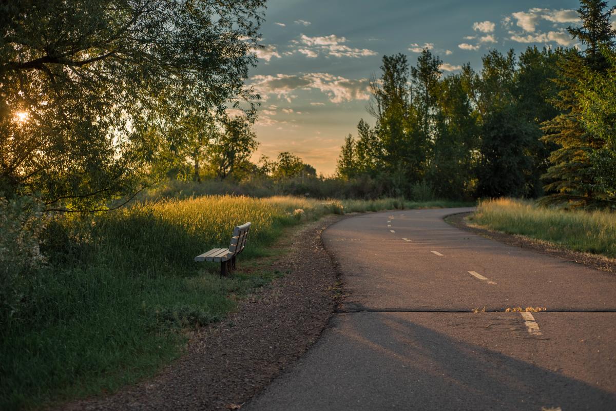 Laramie River Greenbelt Trail Summer Sunset