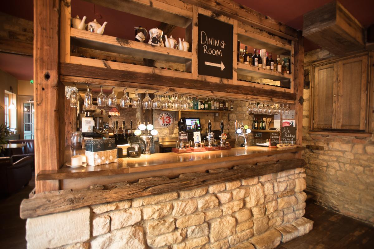 A warmly lit traditional bar