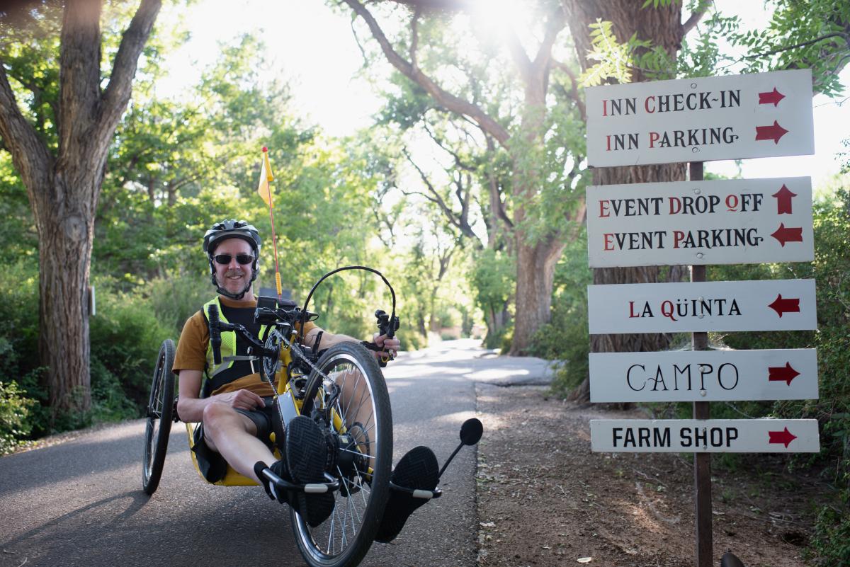 Dave Bexfield on a Los Poblanos path