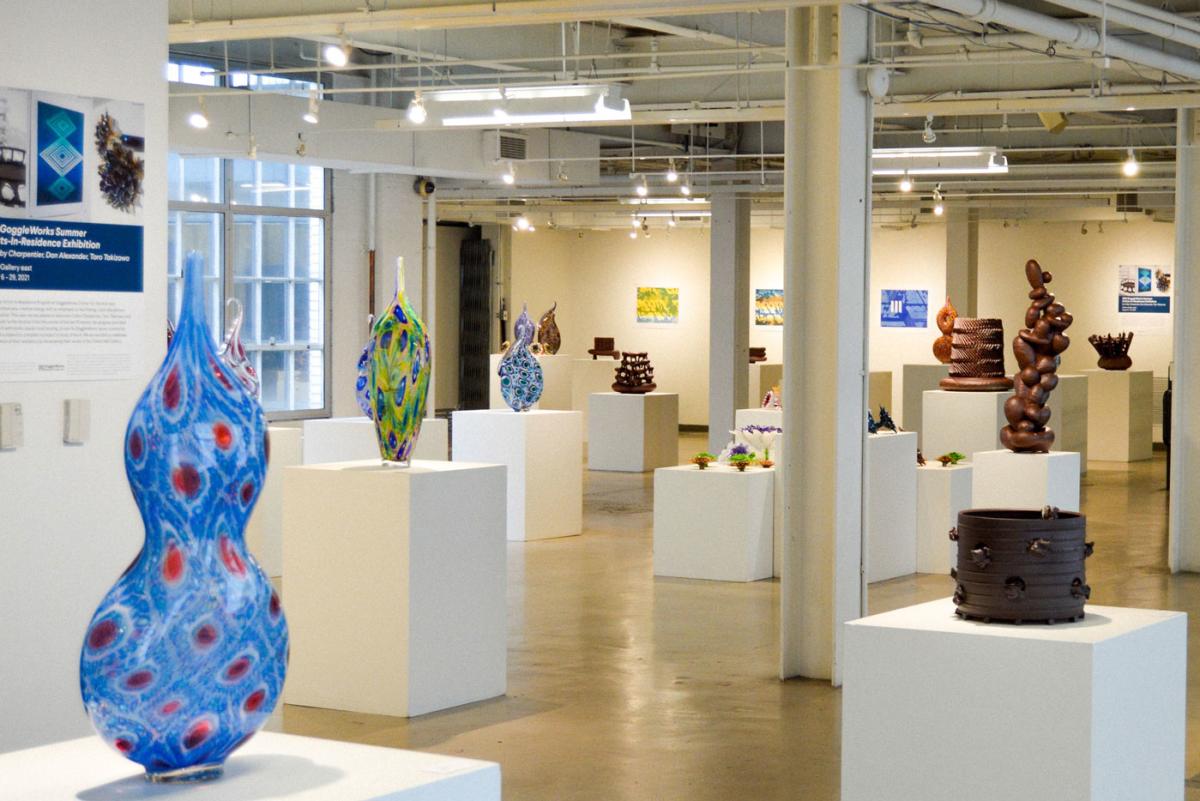 glass artifacts on display