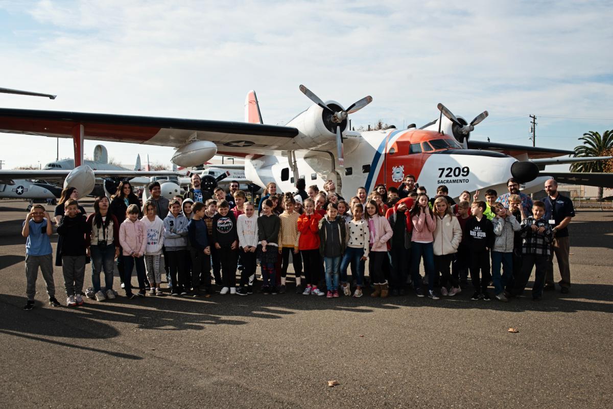 Aerospace Museum Coast Guard Airplane school group
