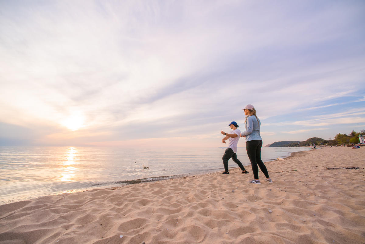 Skipping Stones on the beach