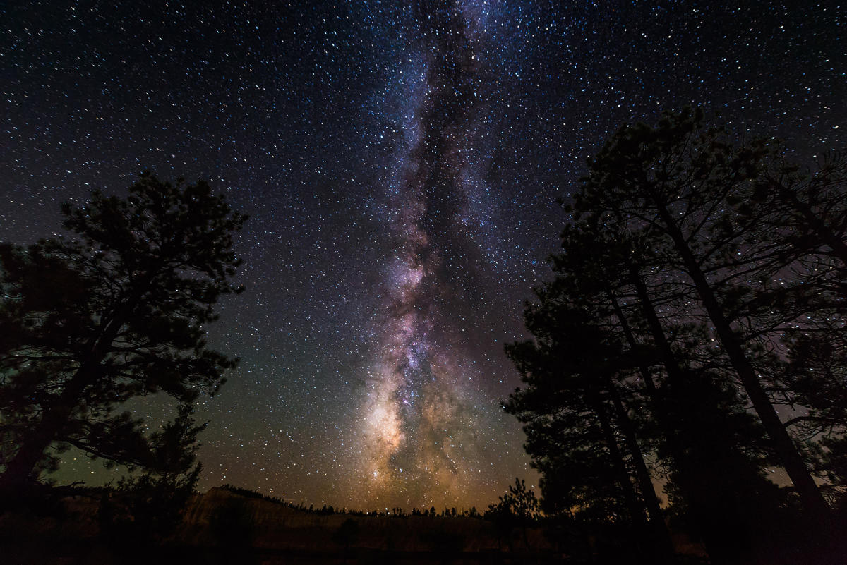 Star gazing at the Milky Way in the night sky