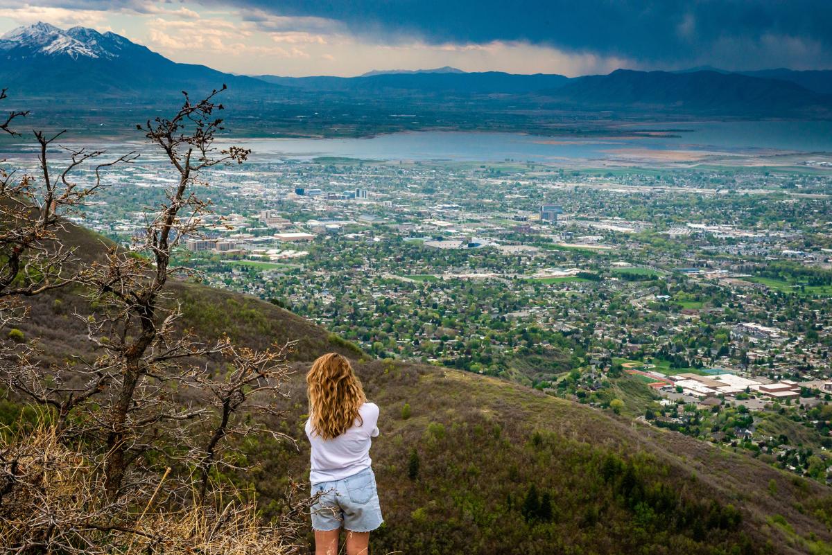 Woman overlooking Utah Valley