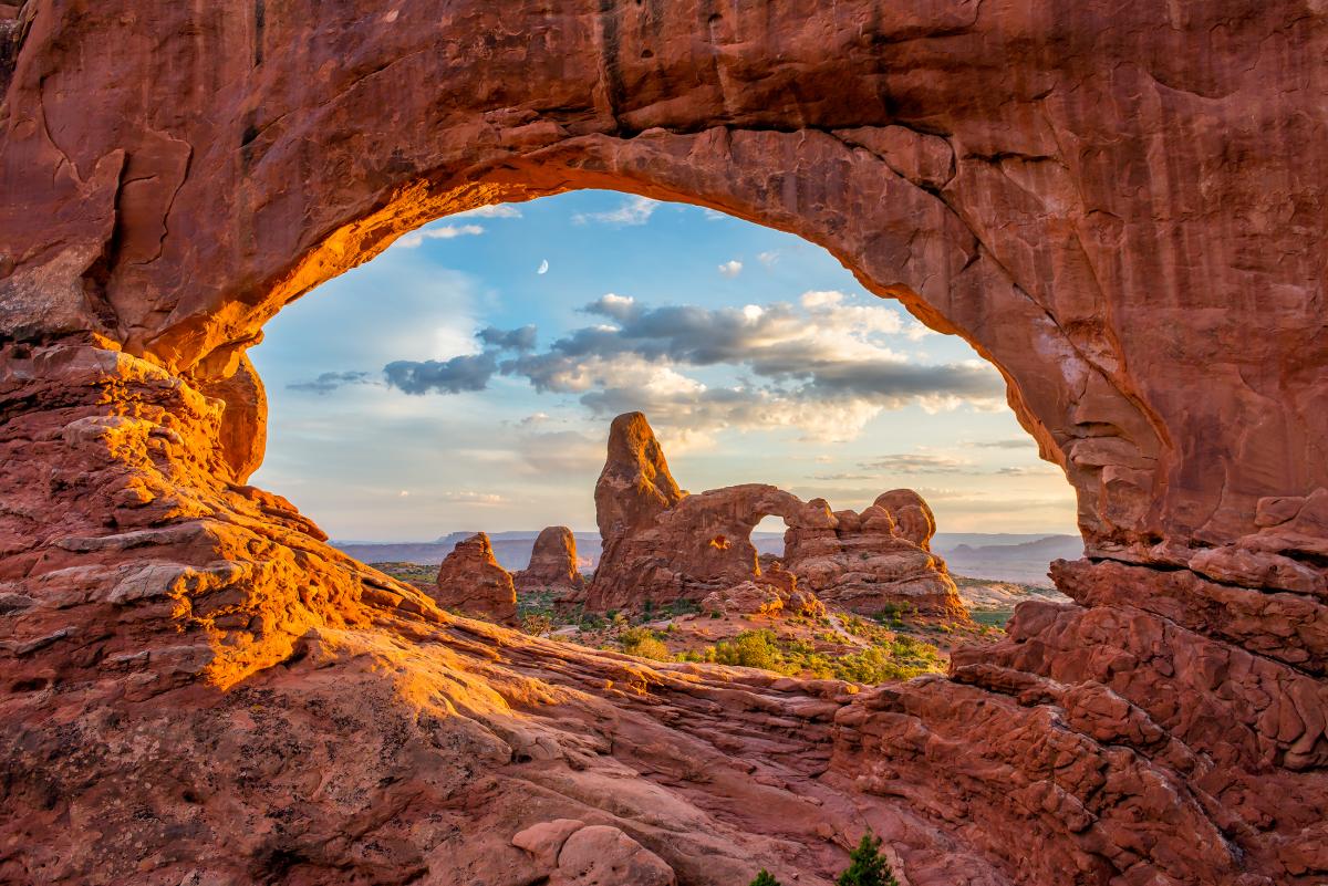 Turret Arch through Window Arch in Arches National Park
