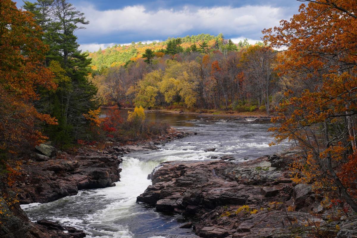 Rockwell Falls in Lake Luzerne in Fall