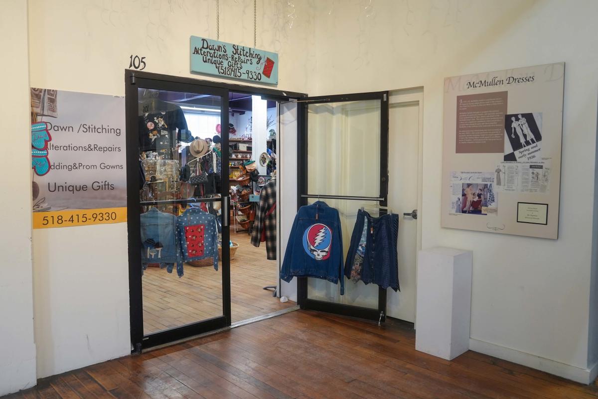 A clothing store inside The Shirt factory