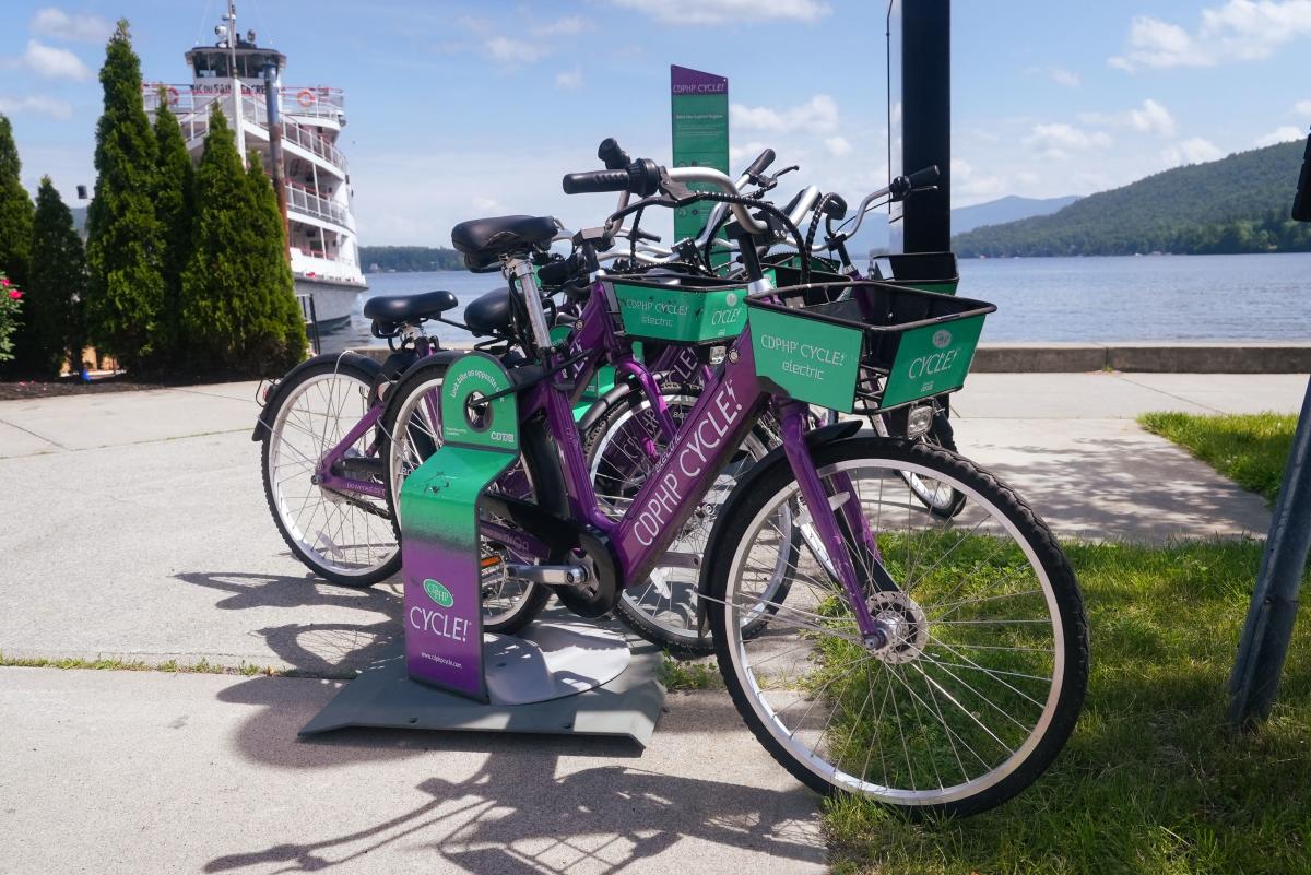 CDPHP Bikes in front of Lake George