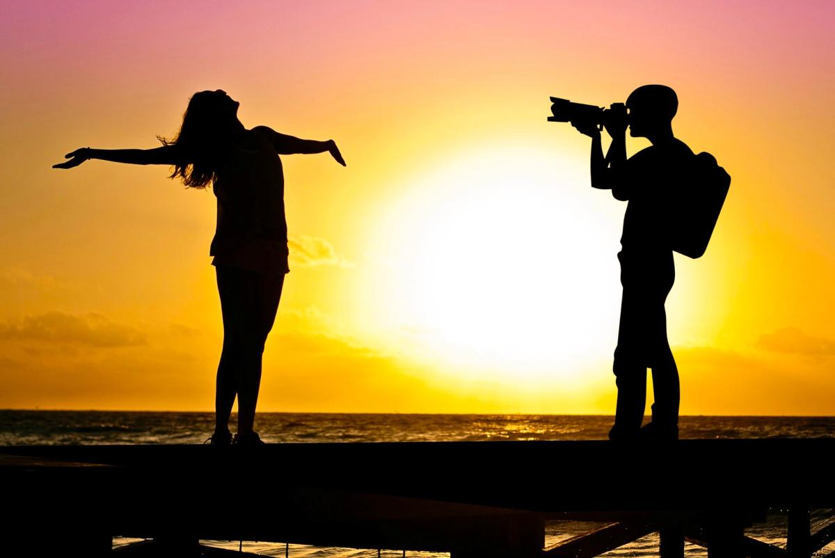Photographer on beach