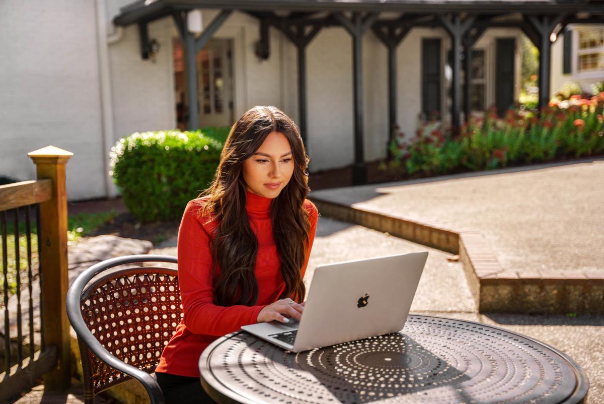 Woman Working Outside