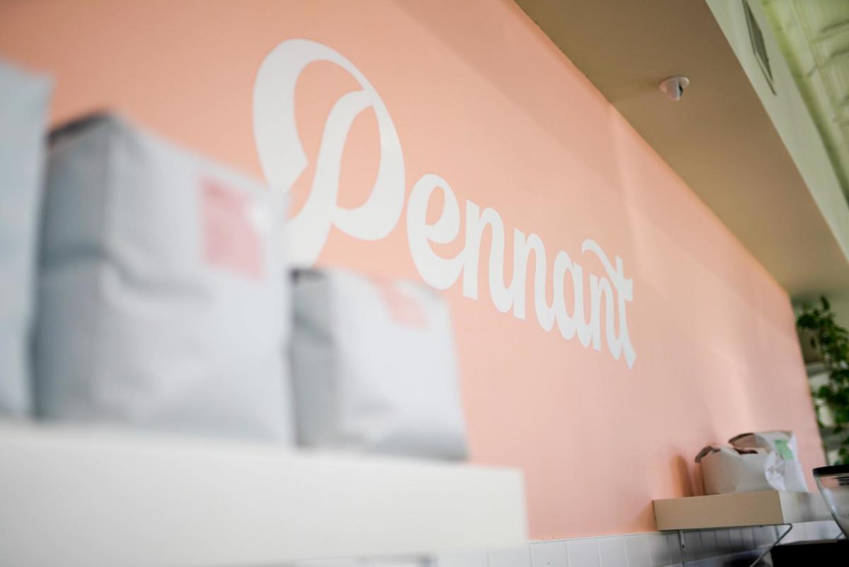 Pink wall at Pennant Coffee