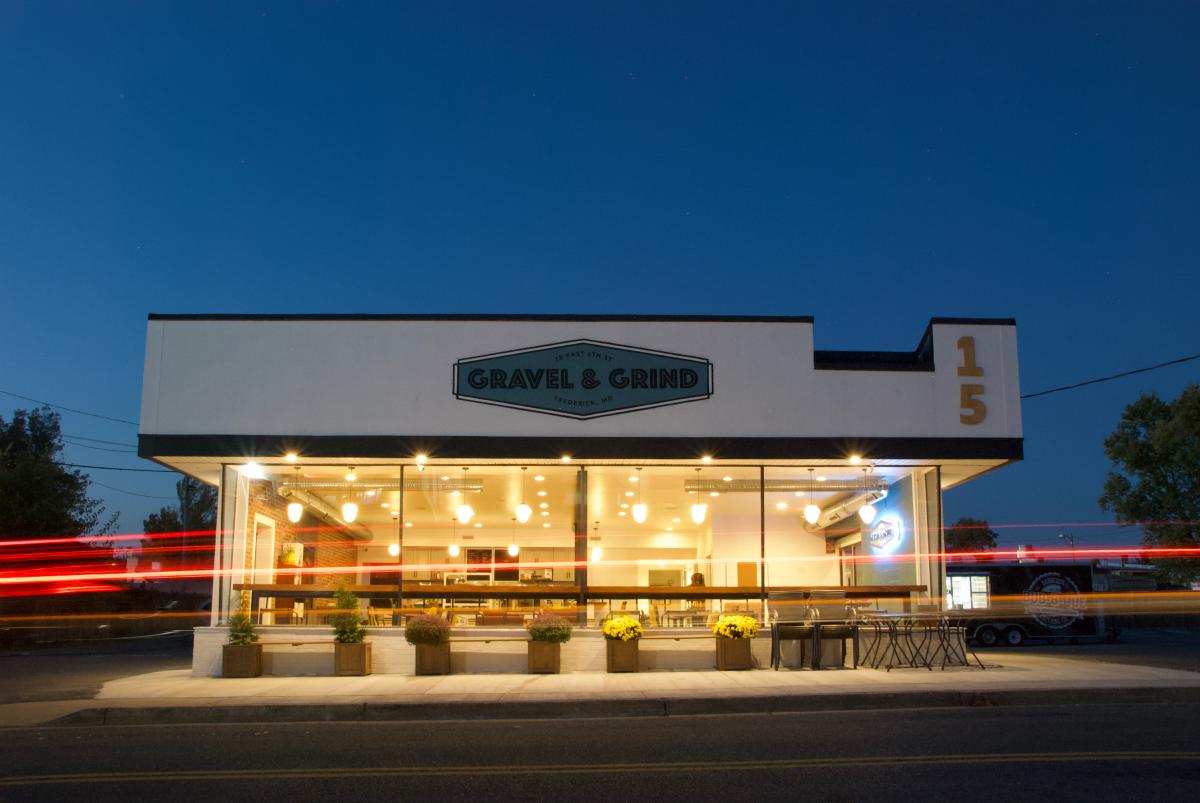 Gravel and Grind in Downtown Frederick At Night