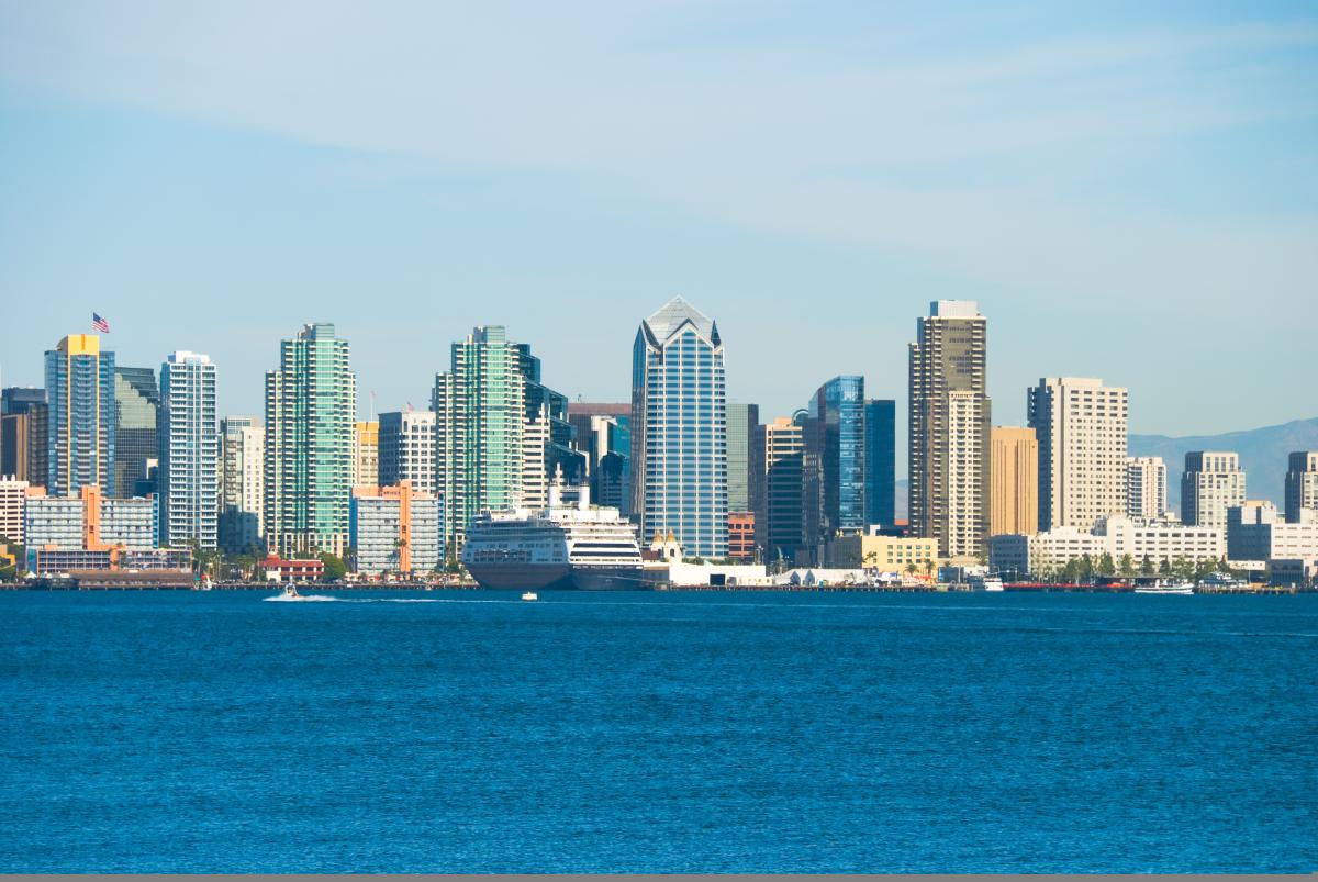 Cruise ship on San Diego Bay