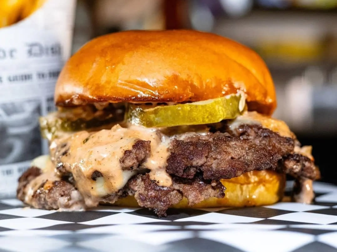 Burger from Stackers in 505 Central Food Hall