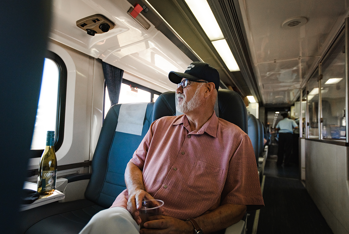 Amtrak Senior Passenger on the Bus