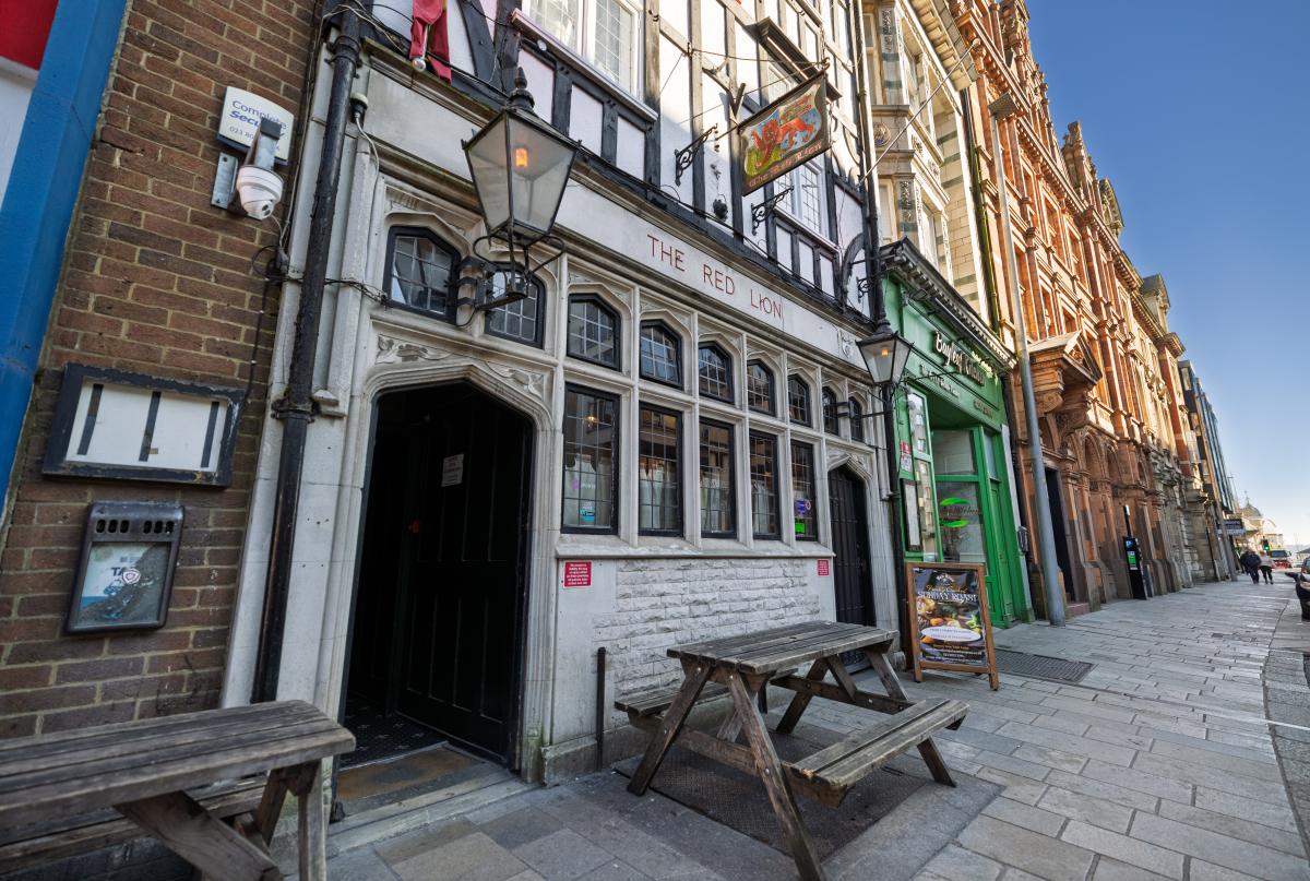 Exterior of The Red Lion pub