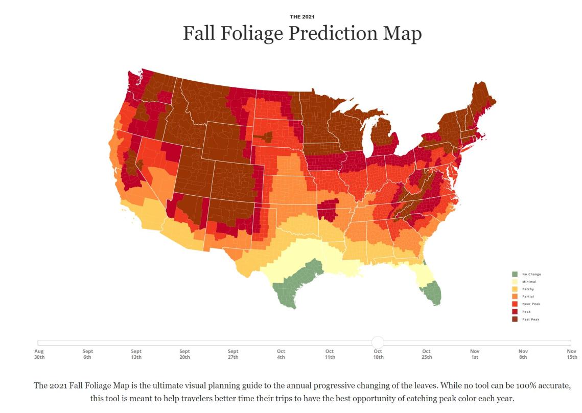 Fall Foliage Prediction Map 2020