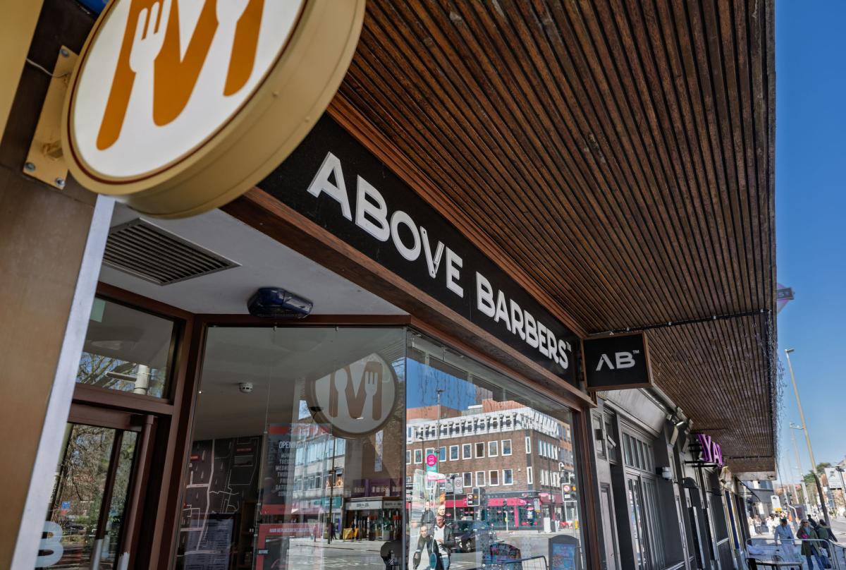 Frontage of Above Barbers